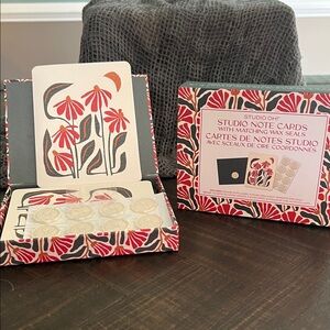 Studio Red and Black Floral Note Cards with Wax Seals